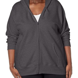 Women Plus-size Full Zip Fleece Hoodie